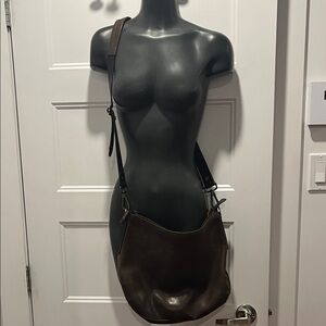 RUDSAK Dark Brown Leather Shoulder Bag